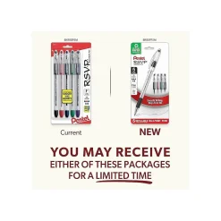 Pens|Pentel R.S.V.P. Ballpoint Pens, Fine Point, Assorted Ink, 5 Pack (BK90BP5M)