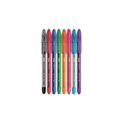 Pens|Pentel R.S.V.P. Ballpoint Pens, Medium Point, Assorted Ink, 8/Pack (BK91CRBP8M)