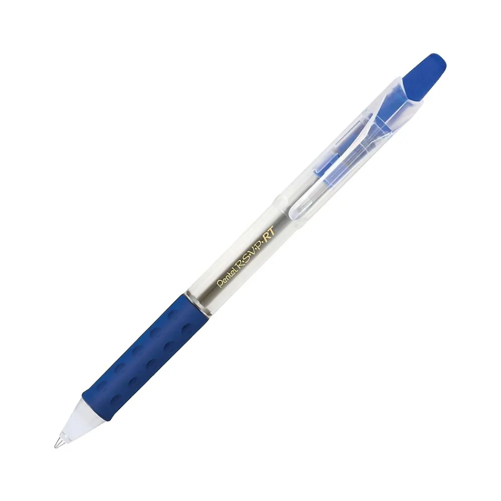 Pens|Pentel R.S.V.P. RT Retractable Ballpoint Pens, Medium Point, Blue Ink, Dozen (BK93-C)