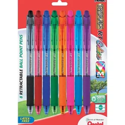 Pens|Pentel R.S.V.P.® RT Retractable Ballpoint Pen, Medium Point, Assorted Ink, 8/Pack (BK93CRBP8M)