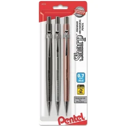 Pencils|Pentel Sharp Mechanical Pencil, 0.7mm, #2 Medium Lead, 3/Pack (P207MBP3M)