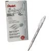 Pens|Pentel Sunburst Metallic Pen, Silver, Pack of 12 (PENK908Z-12)