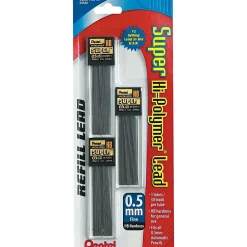 Pencils|Pentel Super Hi-Polymer Lead Refill, 0.5mm, 30/Leads, 3/Pack (C25BPHB3-K6)