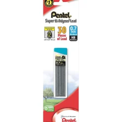 Pencils|Pentel Super Hi-Polymer Lead Refill, 0.7mm, 30/Leads (C27BP-HB-K6)
