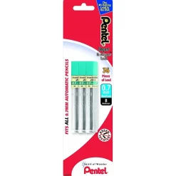 Pencils|Pentel ® Super Hi-Polymer® Lead Refill, B, 0.7mm, Tube of 12, 3 Tubes/Pack (L50BP3B-K6)