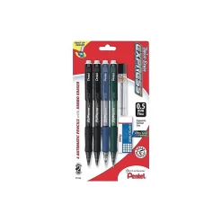 Pencils|Pentel Twist-Erase EXPRESS Mechanical Pencil, 0.5mm, #2 Medium Lead, 4/Pack (QE415LZBP4)