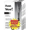 Pens|Pentel ® WOW® Retractable Ballpoint Pens Bonus Pack, Medium Point, Black Ink, 36/Pack (BK440ASWUSS)