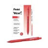 Pens|Pentel WOW! Retractable Ballpoint Pens, Medium Point, Red Ink, Dozen (BK440-B)