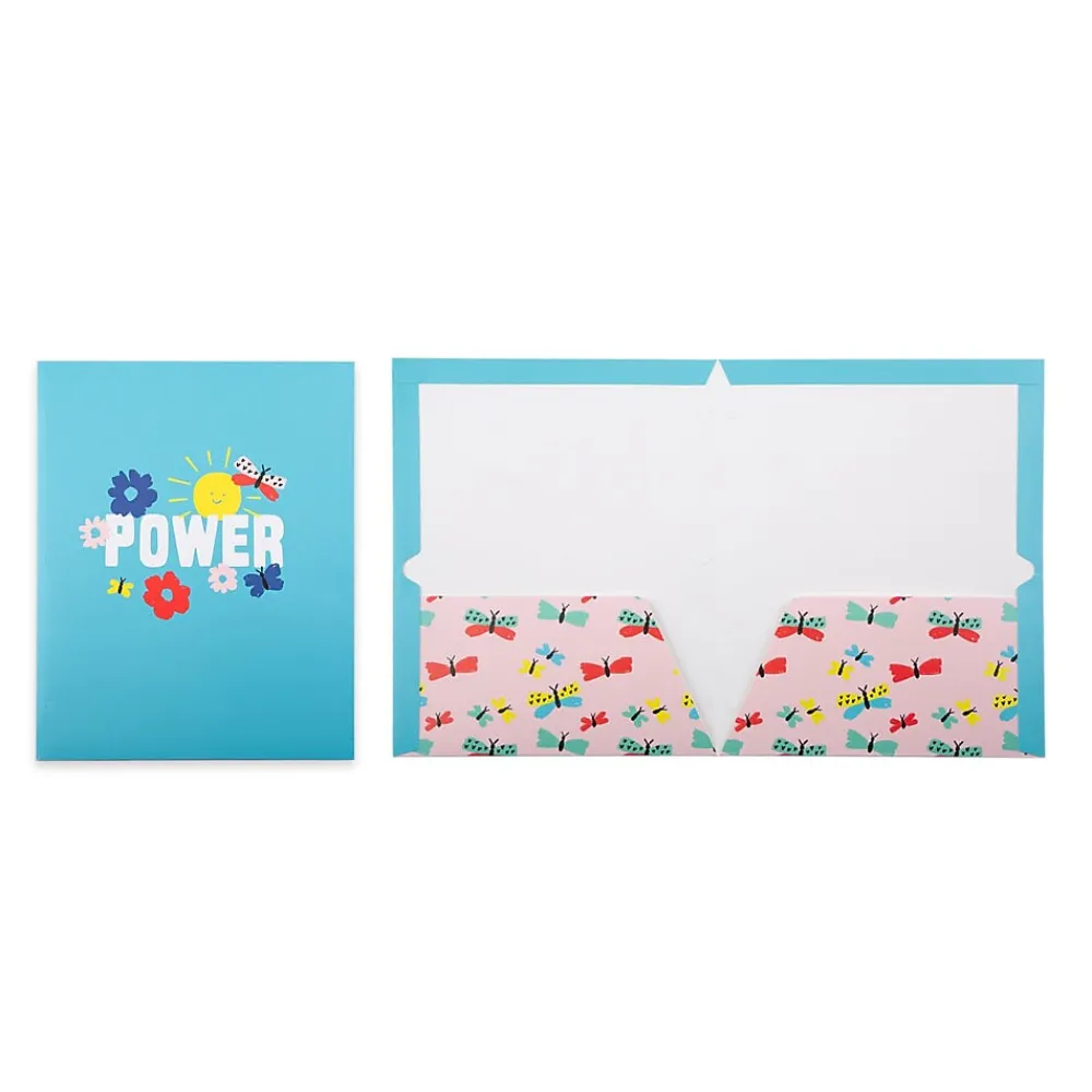 Pocket Folders|Pep Rally 3-Hole Punched 2 Pocket Presentation Folder, Assorted (60612)