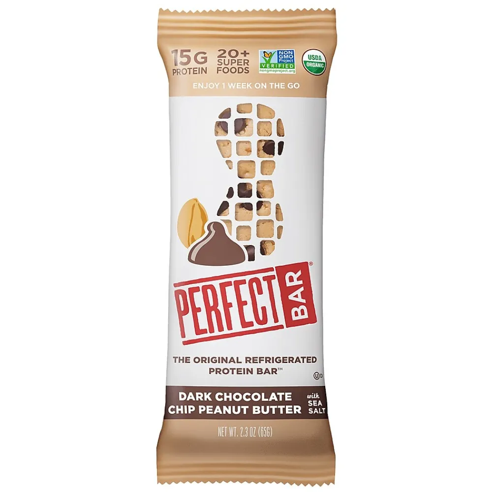 Perfect Snacks Gluten Free Dark Chocolate and Peanut Butter Protein Bar, 2.3 oz., 16 Bars/Box (307-00247)