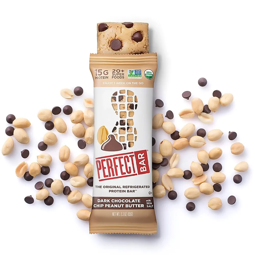 Perfect Snacks Gluten Free Dark Chocolate and Peanut Butter Protein Bar, 2.3 oz., 16 Bars/Box (307-00247)