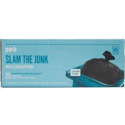 ™ 45 Gallon Kitchen Industrial Trash Bag, 45" x 38", Low Density, 1.1 mil, Black, 25 Bags/Box (PK56748)<Perk Hot