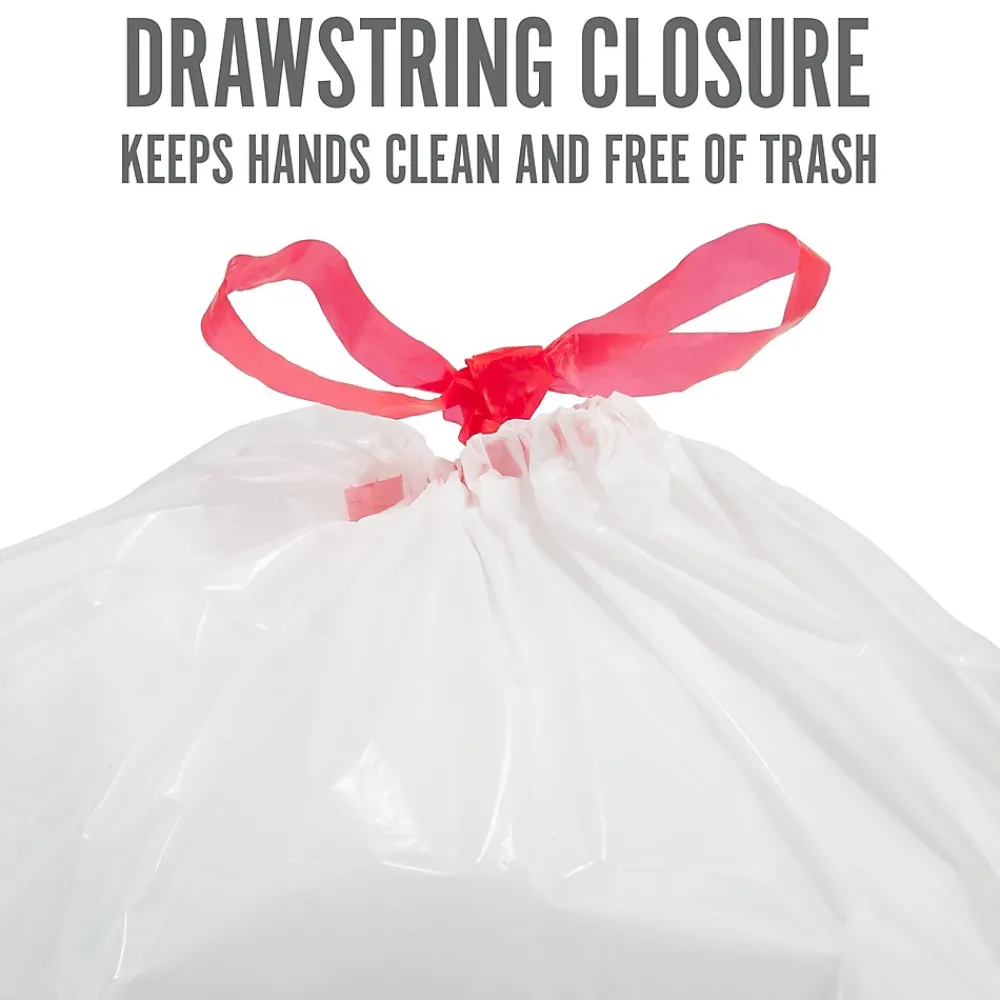™ 13 Gallon Kitchen Trash Bag, 28" x 24", Low Density, 0.9 mil, White, 120 Bags/Box (PK56750)<Perk Hot