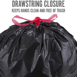™ 33 Gallon Kitchen Trash Bag, Low Density, 1.1 mil, Black, 30 Bags/Box (PK56747)<Perk Hot