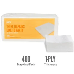 Perk ™ Luncheon Lunch Napkin, 1-ply, White, 400 Napkins/Pack (PK28584)