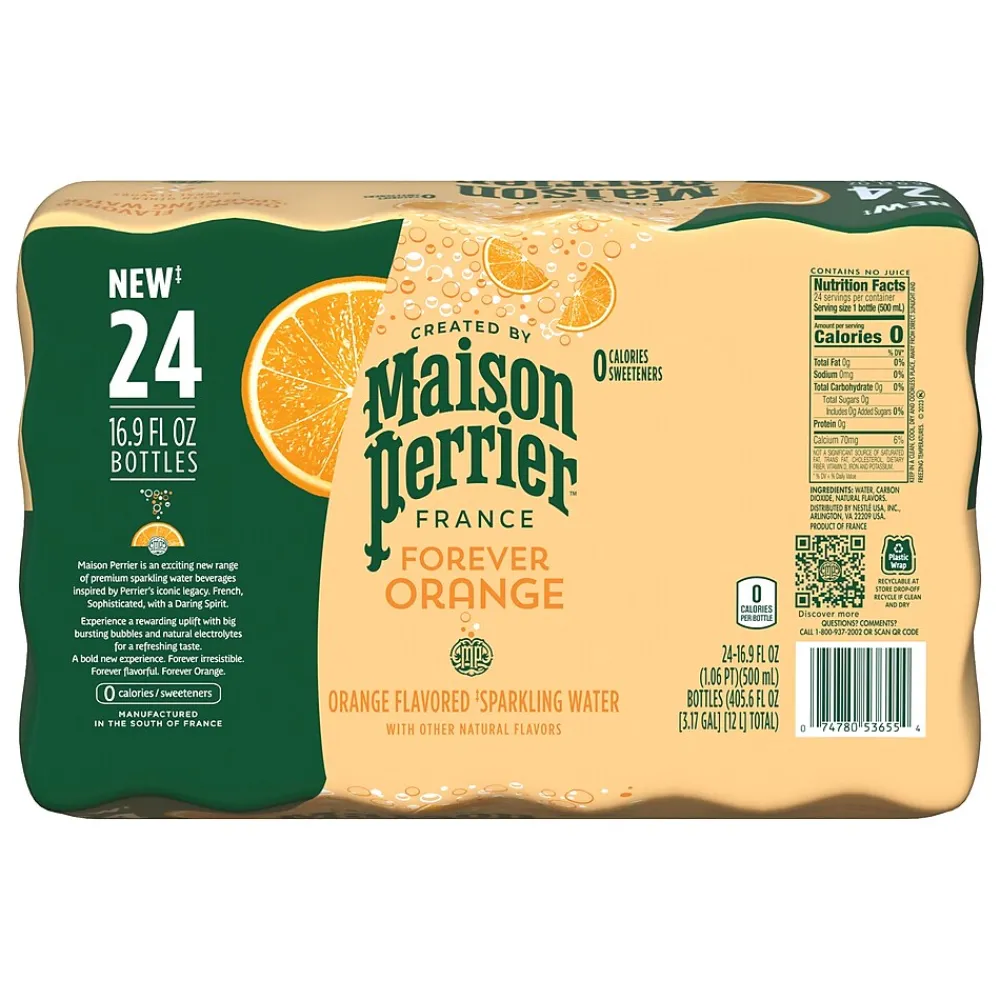 Perrier Orange Flavored Sparkling Mineral Water, 16.9 oz., 24/Carton (12242377)