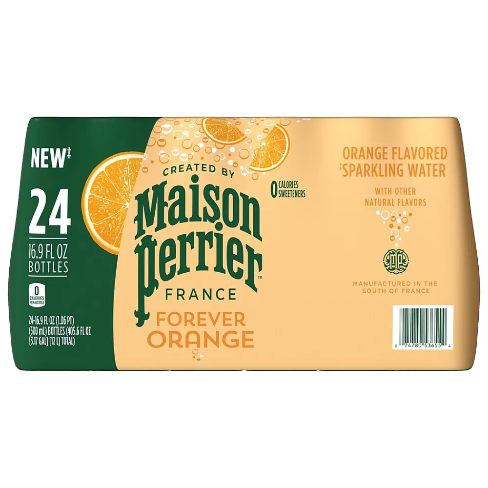 Perrier Orange Flavored Sparkling Mineral Water, 16.9 oz., 24/Carton (12242377)