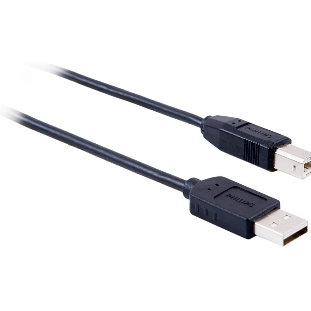 Philips 6' USB Type-A to USB Type-B Data Cable, Male to Male, Black (SWU7111A/27)
