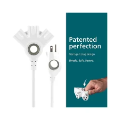 Philips EZ Grip 8' Indoor/Outdoor Extension Cord, 3-Outlet, 16 AWG, White (SPC3183EZT1/37)