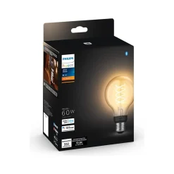 Philips Hue 60W Equivalent G25 LED Smart Filament Bulb, Soft Warm White (571141)