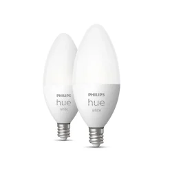 Philips Hue 40W Equivalent Candle LED Smart Light Bulb, Soft White, 2/Pack (548289)