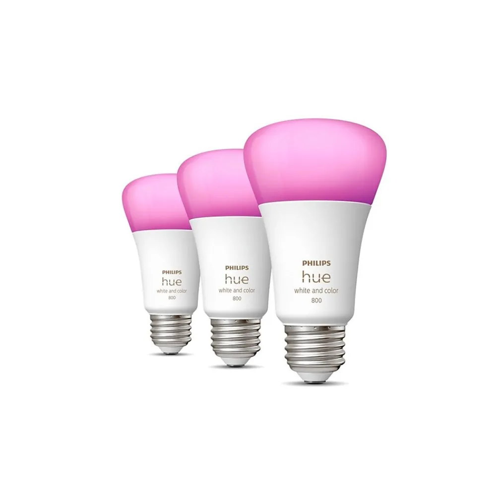 Philips Hue 60W Equivalent E26 LED Smart Bulb, White And Color Ambiance, 3/Pack (562785)