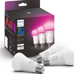 Philips Hue 60W Equivalent E26 LED Smart Bulb, White And Color Ambiance, 3/Pack (562785)