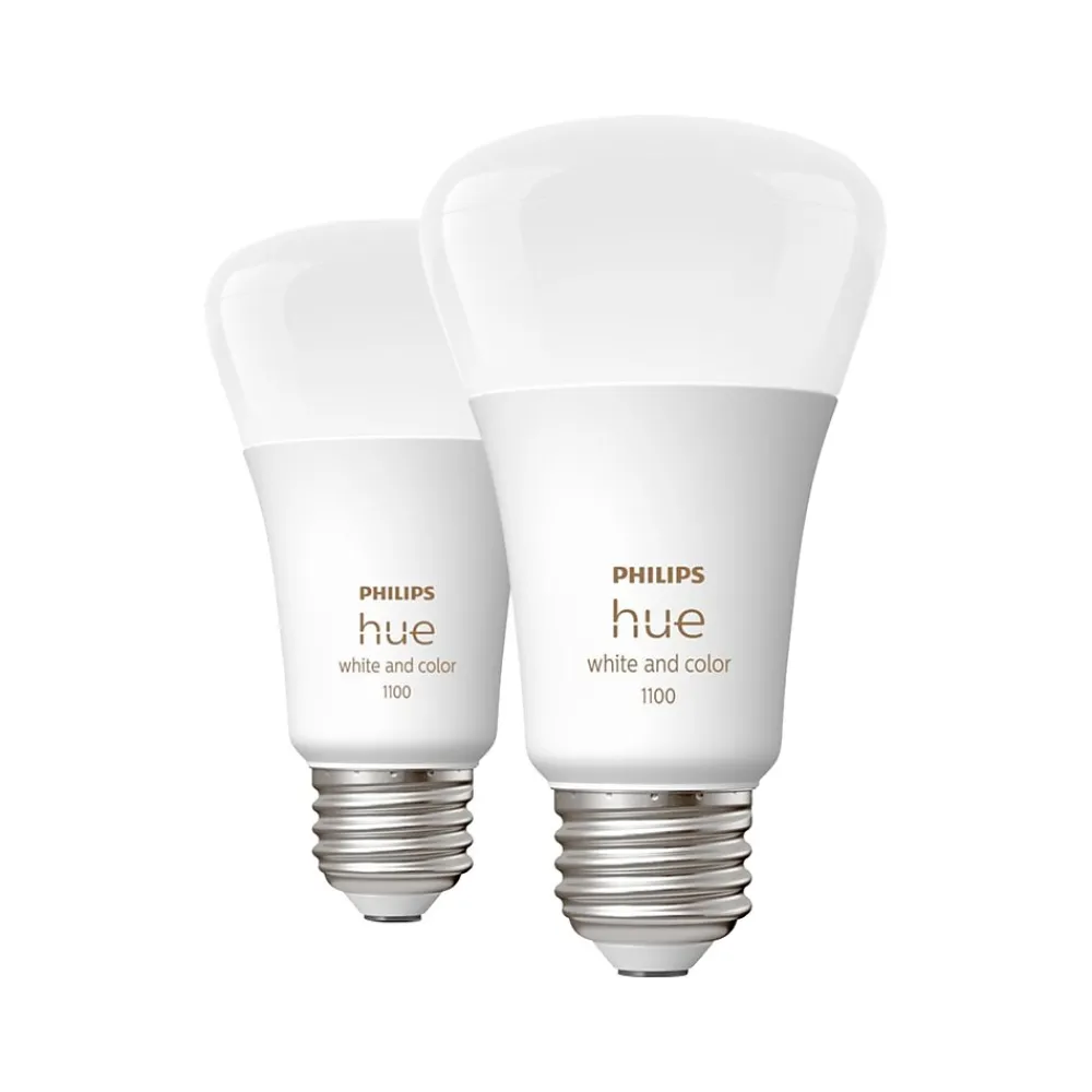 Philips Hue White Light Bulb, A21 16 Million Colors 10.5W E26, 2/Pack (563361)