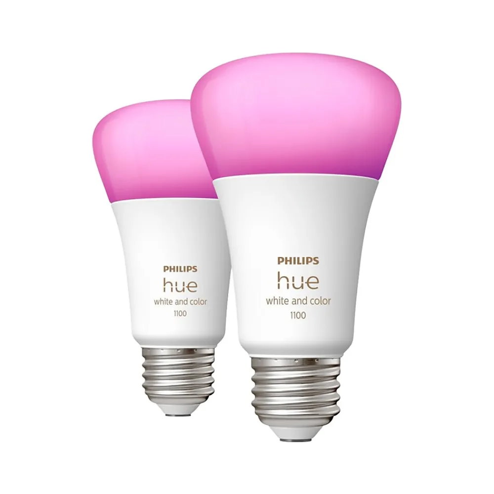 Philips Hue White Light Bulb, A21 16 Million Colors 10.5W E26, 2/Pack (563361)