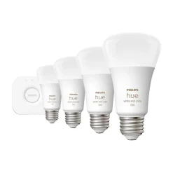 Philips Hue White Starter Kit, A19 16 Million Colors 10.5W E26 (563296)