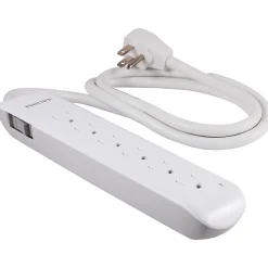 Philips 6-Outlet Surge Protector, 4', White (SPP3064WE/37)