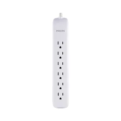 Philips 6-Outlet Surge Protector, 4', White (SPP3064WE/37)
