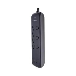 Philips 7-Outlet 2-USB Port Surge Protector, Black (SPP6270BC/37)