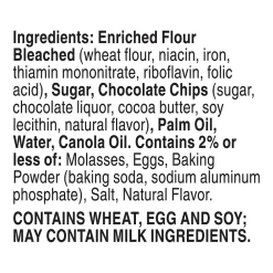 Pillsbury Mini Chocolate Chip Cookies, 3 oz., 6 Pouches/Pack (731)