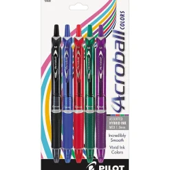 Pens|Pilot Acroball Colors Advanced Ink Retractable Ballpoint Pens, Medium Point, Assorted Ink, 5/Pack (31820)