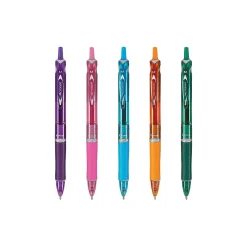 Pens|Pilot Acroball Colors Ballpoint Pens, Medium Point, Assorted Inks, 5/Pack (31808)