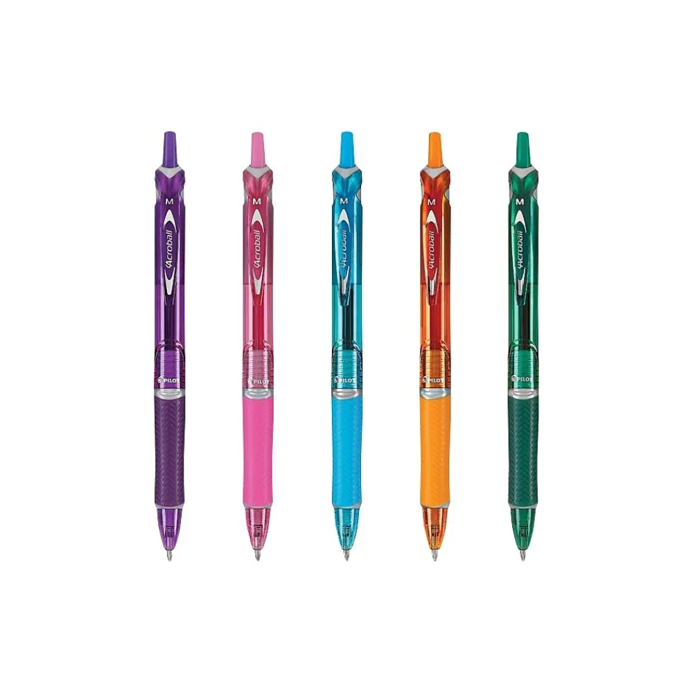 Pens|Pilot Acroball Colors Ballpoint Pens, Medium Point, Assorted Inks, 5/Pack (31808)