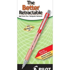 Pens|Pilot Better Retractable Ballpoint Pens, Medium Point, Ink, Dozen (30007) Red