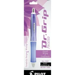 Pens|Pilot Dr. Grip Frosted Retractable Ballpoint Pen, Medium Point, Black Ink (36250)