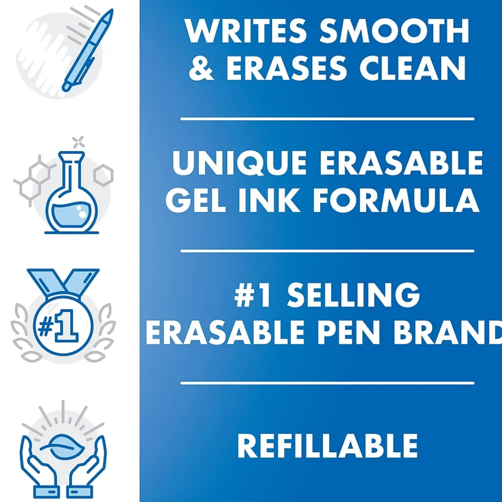 Pens|Pilot FriXion Ball Clicker Erasable Gel Pens, Fine Point, 0.7mm, Assorted Ink, 7/Pack (31472)