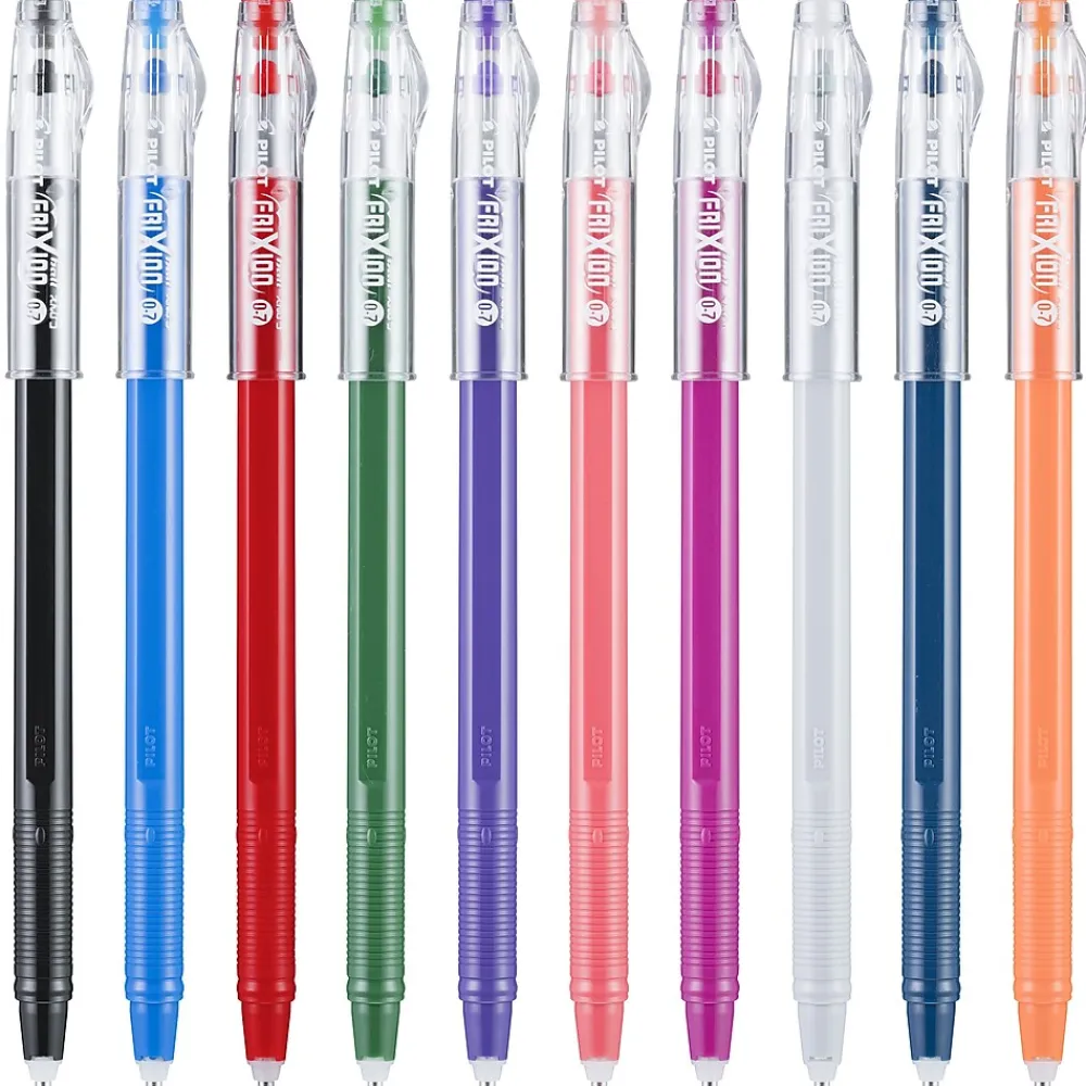 Pens|Pilot FriXion Ball ColorSticks Erasable Gel Pens, Fine Point, 0.7mm, Assorted Ink, 10/Pack (32454)
