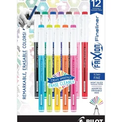 Pens|Pilot FriXion Erasable Marker Pens, Fine Point, 0.6mm, Assorted Ink, Dozen (11452)
