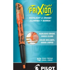 Highlighters|Pilot FriXion Light Erasable Highlighters, Chisel Tip, Orange Ink, Dozen (46504)