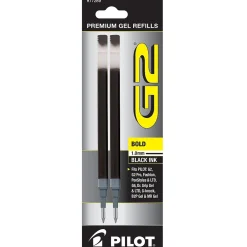Pens|Pilot G2 Gel-Ink Pen Refill, Bold Tip, Ink, 2/Pack (77289) Black