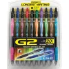 Pens|Pilot G2 Retractable Gel Pens, Fine Point, Assorted Ink, 20/Pack (31294)