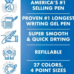 Pens|Pilot G2 Retractable Gel Pens, Extra Fine Point, Black Ink, 4/Pack (31055)