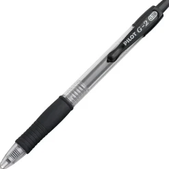 Pens|Pilot G2 Retractable Gel Pens, Ultra Fine Point, Black Ink, 5/Pack (31306)
