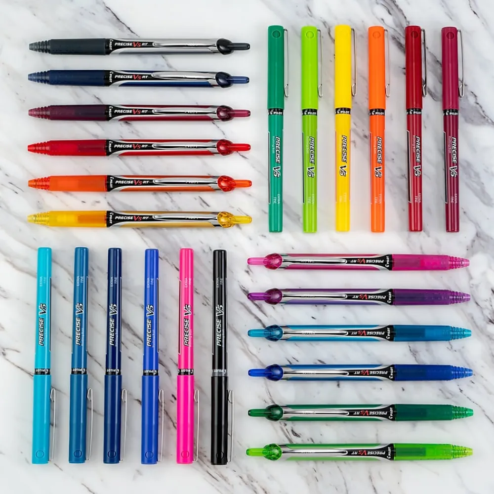 Pens|Pilot Precise V5 Rollerball Pens, Extra Fine Point, Black Ink, Dozen (35334)