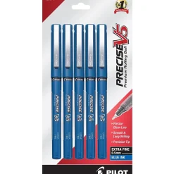Pens|Pilot Precise V5 Rollerball Pens, Extra Fine Point, Blue Ink, 5/Pack (26011)