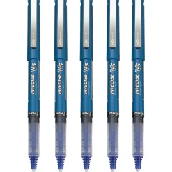 Pens|Pilot Precise V5 Rollerball Pens, Extra Fine Point, Blue Ink, 5/Pack (26011)